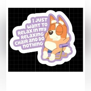 Bluey relax chair waterproof vinyl sticker